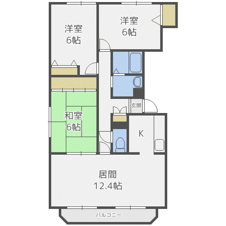 インペリアルII(3LDK/4階)の間取り写真