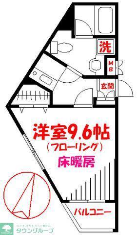 ボナールKG(1K/3階)の間取り写真