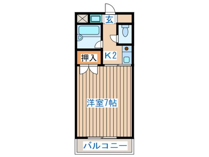 ドミール石川(1K/1階)の間取り写真