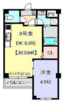 フェリーチェ東中山(1DK/2階)の間取り写真