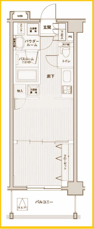 NISSHIN DUOSTAGE MITSUZAWAKOEN(1DK/3階)の間取り写真