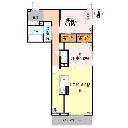 D-ROOM中小阪(2LDK/3階)の間取り写真