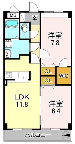 グレイスコート(2LDK/1階)の間取り写真