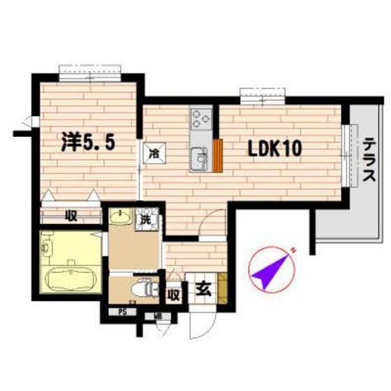 PROGRESS(1LDK/1階)の間取り写真