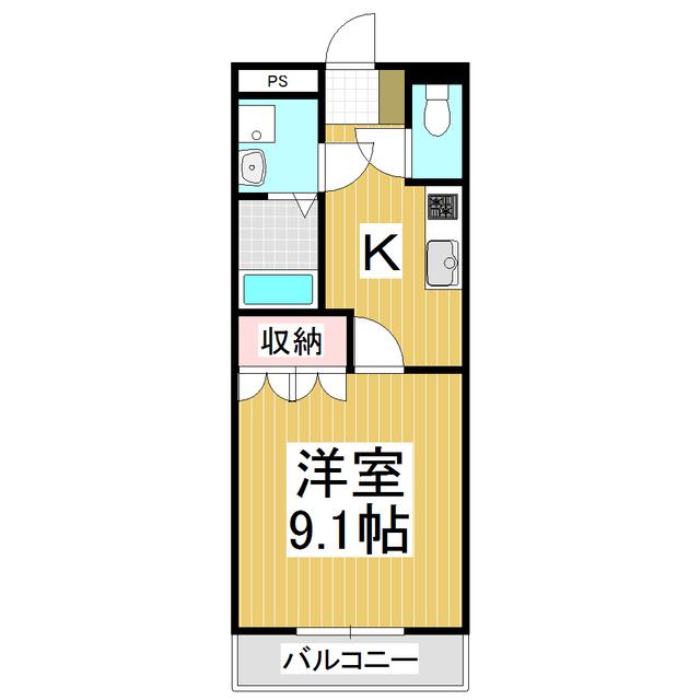WOOD RIVER HILLS(1K/1階)の間取り写真