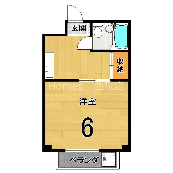 リバーハイツ梅津(1K/3階)の間取り写真