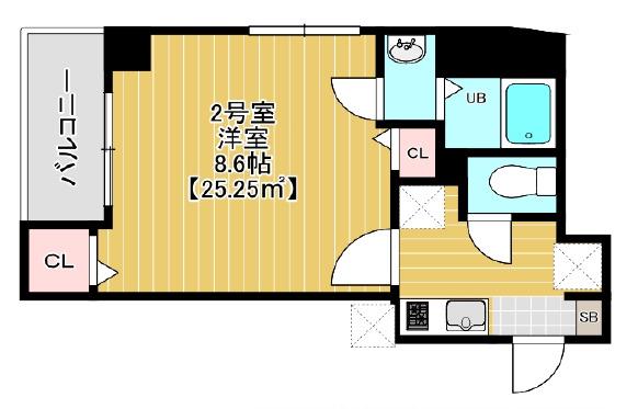 メゾン ド シエルVIII(1K/6階)の間取り写真