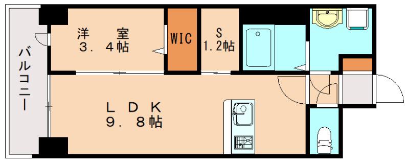 MYS CASETTA HAKATA(1SLDK/6階)の間取り写真