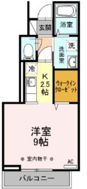オークハウス(ワンルーム/1階)の間取り写真