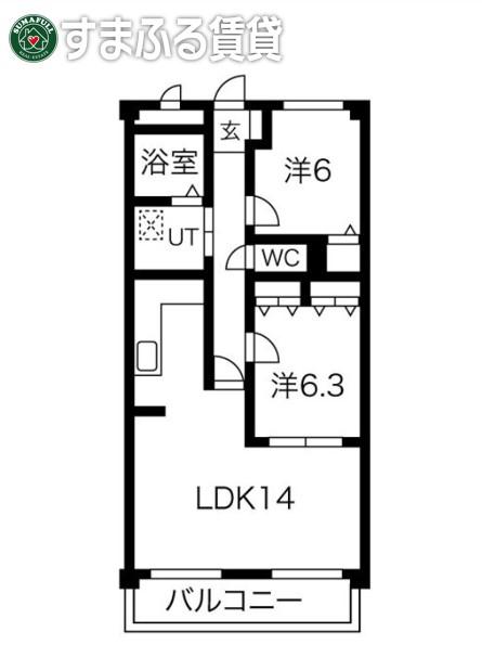 和泉乃郷I号館(2LDK/3階)の間取り写真