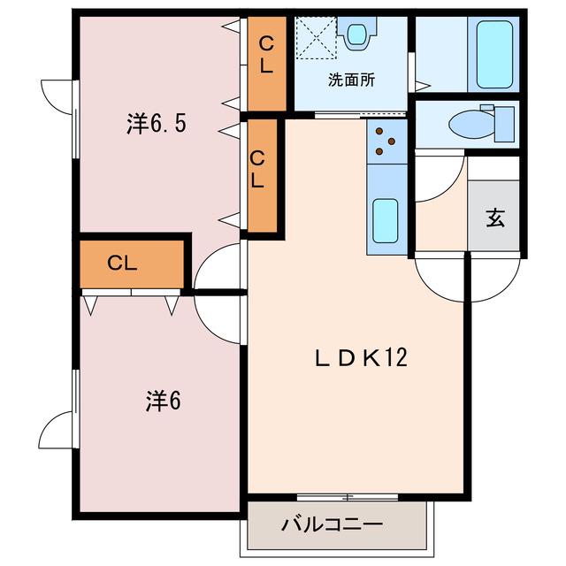 WATER COURT IV(2LDK/1階)の間取り写真