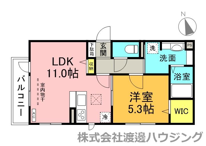グラジオラス(1LDK/1階)の間取り写真