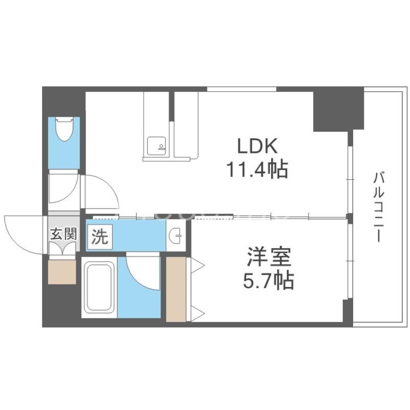 ORSUS新大阪(1LDK/7階)の間取り写真