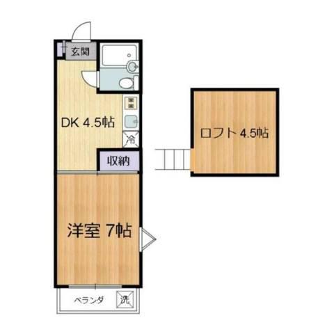 雅17ワイズ(1DK/2階)の間取り写真