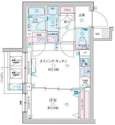 GENOVIA京成立石V(1DK/3階)の間取り写真