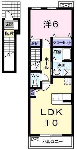 メゾン・シャルマン(1LDK/2階)の間取り写真