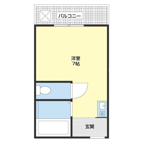 プレゼンス西高松(ワンルーム/2階)の間取り写真