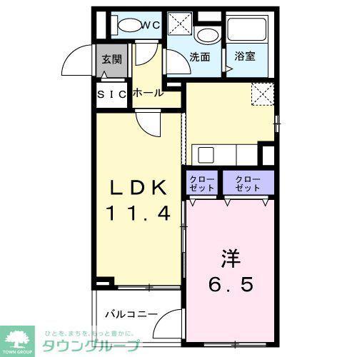 ベラシティ(1LDK/1階)の間取り写真