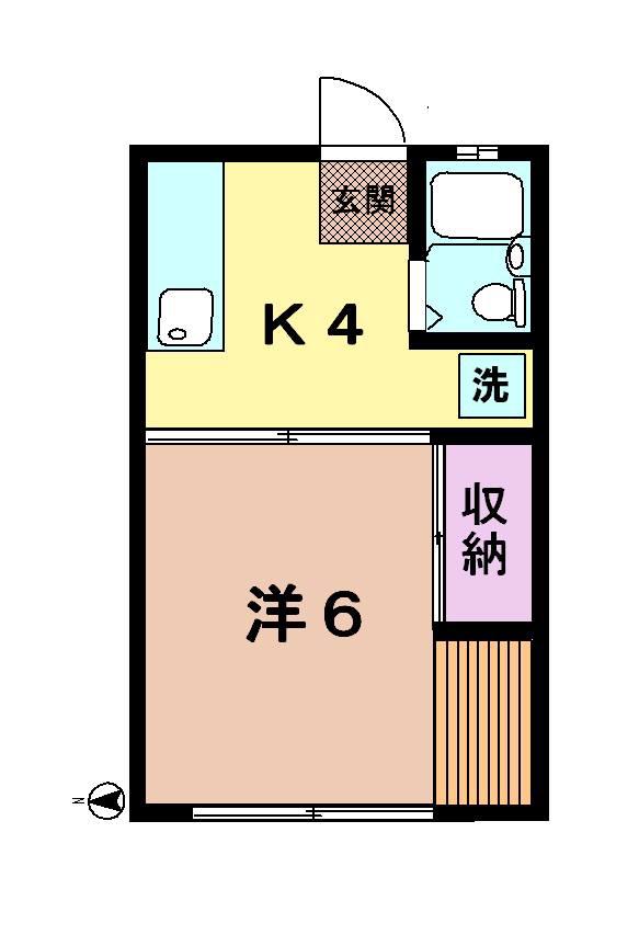 キリンハイツ(1K/1階)の間取り写真