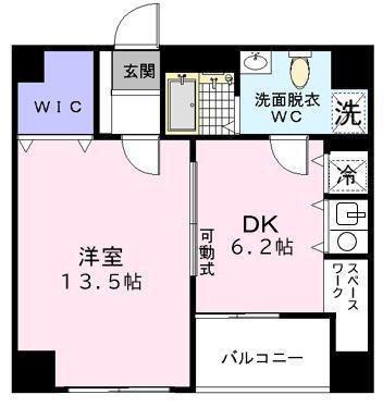 カスターニャ銀座(1LDK/6階)の間取り写真