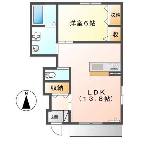 フレシール(1LDK/1階)の間取り写真