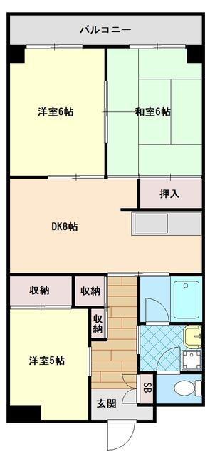 KODAヒルズ戸田(3DK/2階)の間取り写真
