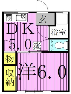 レグレス(1DK/1階)の間取り写真