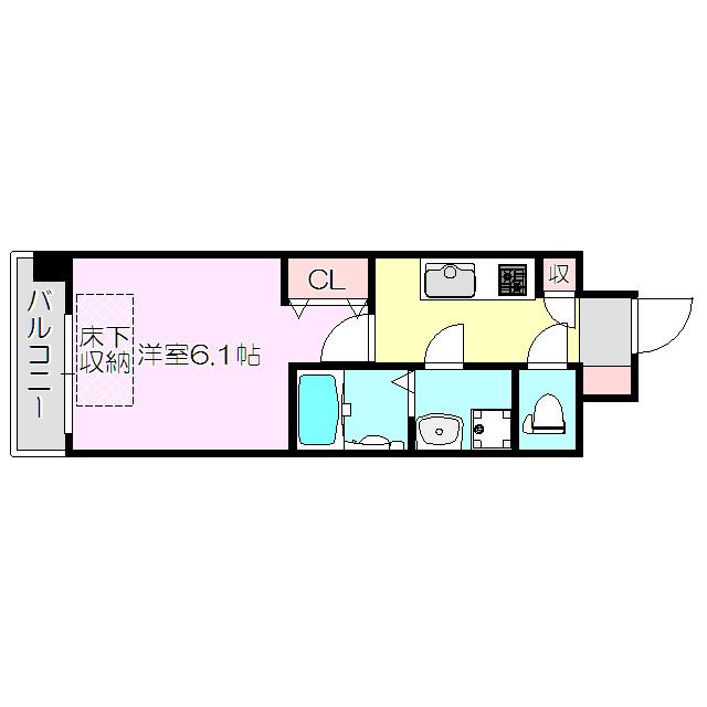 スプランディッド新大阪DUE(1K/5階)の間取り写真