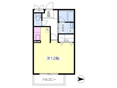 ローズガーデンMII(ワンルーム/2階)の間取り写真