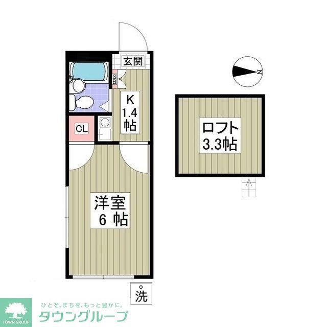 アルトーロ蒲生I(1K/1階)の間取り写真