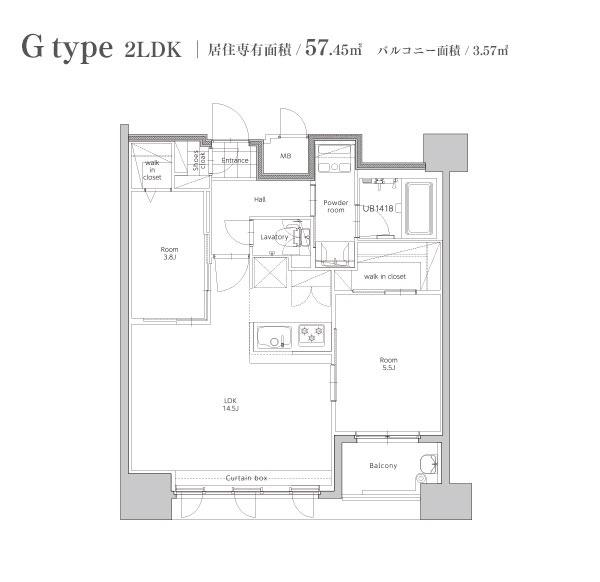 エンクレスト博多STYLE(2LDK/12階)の間取り写真