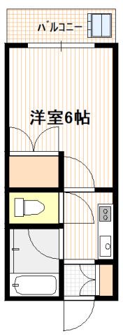 アルヴェール庚午(1K/2階)の間取り写真