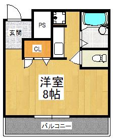 サンヒルズ光明池(ワンルーム/1階)の間取り写真