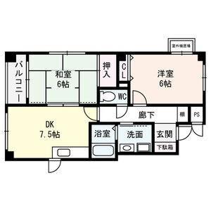 ヴェール曽根(2LDK/1階)の間取り写真