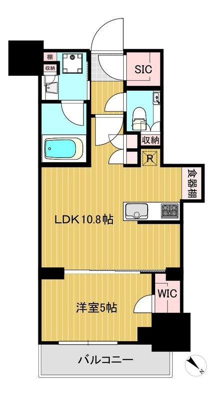 MID TOWER GURAND(1LDK/16階)の間取り写真