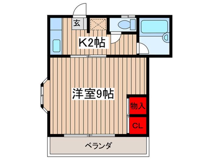 セントラルコーポ(1K/2階)の間取り写真
