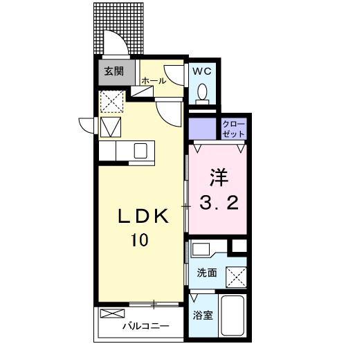 シャルマント・メゾン(1LDK/1階)の間取り写真