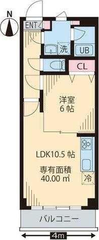 ウェルネス L(1LDK/3階)の間取り写真