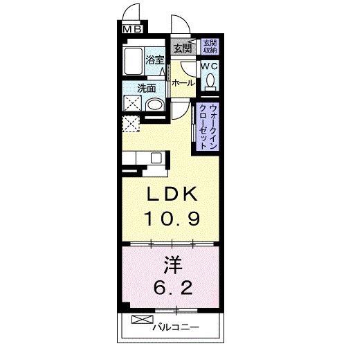 ベルクレール(1LDK/3階)の間取り写真