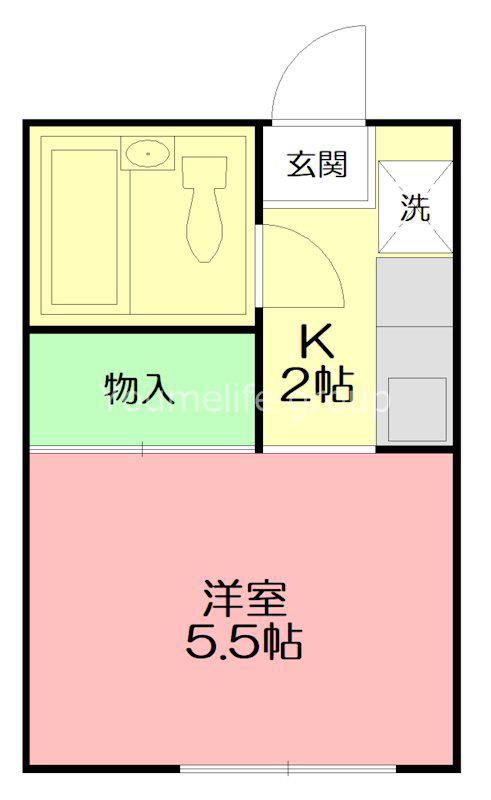 ホワイトハイツ東海大(1K/2階)の間取り写真