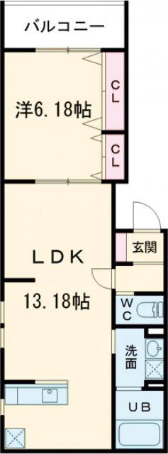 CIEL COURT真南(1LDK/1階)の間取り写真