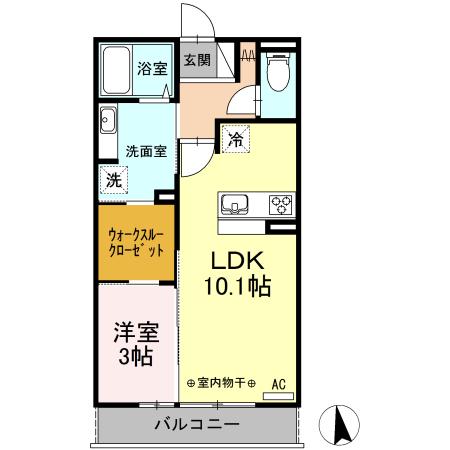 RIQUEZA上面(1LDK/2階)の間取り写真