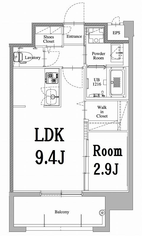 エンクレスト天神LARK(1SLDK/3階)の間取り写真