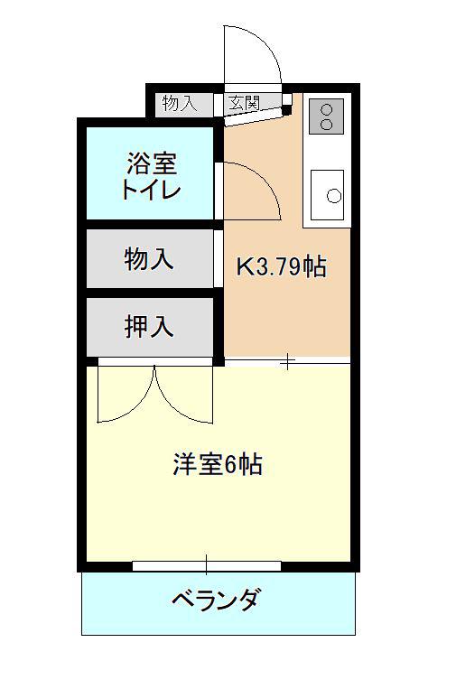 コーポ三浦(1K/2階)の間取り写真