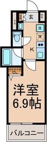 ベレーサ名駅ウエスト(1K/2階)の間取り写真