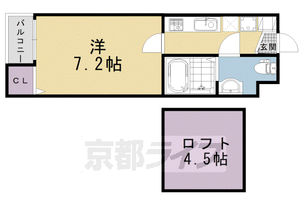 ビエント(1K/3階)の間取り写真