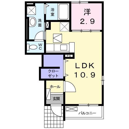 TSU BAYCOURT(1LDK/1階)の間取り写真