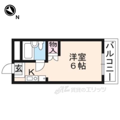 アルビオンシティ滋賀(ワンルーム/7階)の間取り写真