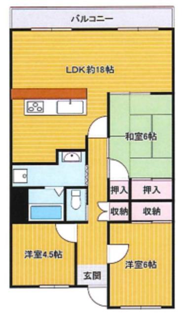 フォレストコート高尾(3LDK/3階)の間取り写真