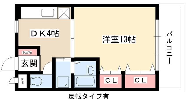 ビューティ武田(1K/2階)の間取り写真